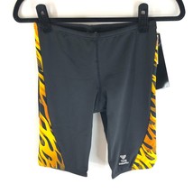 TYR Mens Inferno Jammer Swimwear Bottoms Shorts Drawstring Black Yellow ... - £19.23 GBP