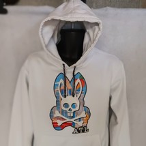 Pyscho Bunny ATL Hoodie Sweatshirt Large White Pullover Front Pockets - £31.21 GBP