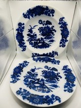 Ashworth Bros Flow Blue -YEDO- Plate Bowl set Antique 1896 Impressed Marks 10in - £31.97 GBP