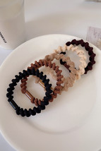 Coffee 5pcs Spiral High Elastic Hair Tie - $52.86 MXN