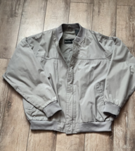 Barclay Club Bomber Jacket Mens XL Beige Lightweight Pockets Full Zip - $41.69