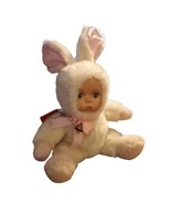 Show-Stoppers Collectible Porcelain Face White Bunny Rabbit Pink Bow Bel... - £15.40 GBP