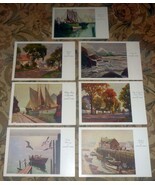 (7) Anthony Thieme &quot;Artist Signed&quot; New England Vintage Color Postcards - $47.46 CAD
