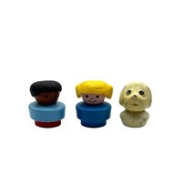 Fisher Price Little People Chunky People Lot of 3 Dog Girl Boy Figures 1990 Vtg - £21.74 GBP