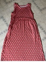 Maurices Pink Midi sundress 24/7 knit side slits Geometric Print Size large - $26.67