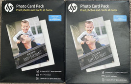 HP Photo Card 2 Packs Of 10 (5”X7”) Glossy Photo Paper/Envelopes &amp; 5 (4”... - £11.79 GBP