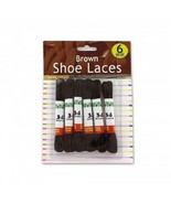 Brown Nylon Shoelaces 34&#39;&#39; - Pack of 6 - £4.94 GBP
