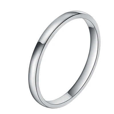 2mm Thin Titanium Ring Women Rose Gold/Black/Blue Polished Simple Slim Rings for - £12.13 GBP