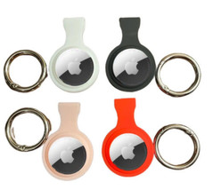 Silicone AirTag Compatible Cases with Keyring 4 Pack Black, White, Pink, Red - £13.15 GBP