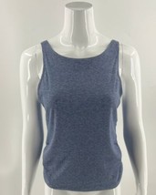 Nike Dri Fit Athletic Tank Top Medium Blue Ribbed Ruched Sides Workout W... - $21.78