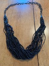Black beaded necklace - £7.17 GBP
