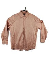 ERMENEGILDO ZEGNA 2XL Orange Striped Casual Long Sleeve Woven Men&#39;s Shirt - £23.75 GBP