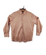 ERMENEGILDO ZEGNA 2XL Orange Striped Casual Long Sleeve Woven Men&#39;s Shirt - £23.42 GBP