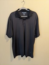 Greg Norman Men&#39;s ML75 Golf Shirt Size XL Charcoal Gray Striped Play Dry - £8.88 GBP