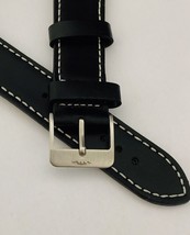 Heavy duty stitched leather watch strap,Genuine Fortis S/S buckle.22mm (FT-05) - $65.13