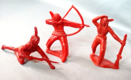 1950s Toy Indians Plastic Tim Mee set of 3 made in  Aurora ILL USA - £8.53 GBP