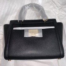 Michael Kors TINA Black leather Satchel NWT - £77.86 GBP