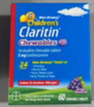 Claritin childrens Chewables grape 60 Count, Exp 05/2025 - $24.95