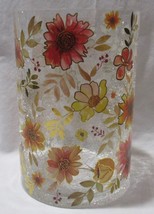 Yankee Candle Clear Crackle Large Jar Holder J/H Transitional Floral Fall Colors - £57.66 GBP