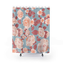 Light Pink Flowers Stylish Design 71&quot; x 74&quot; Elegant Waterproof Shower Cu... - £56.87 GBP