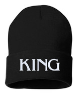 KING Embroidered Cuffed Beanie Hat, Embroidered Gift, Winter Hat - $23.07 CAD