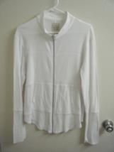 Cha Sor White Cotton Zip Front Jacket Sz Lg Cotton #16M - £8.43 GBP