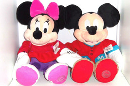 Disney Store Mickey Minnie Mouse Christmas PJs Plush Toy Exclusive Original New - £80.08 GBP