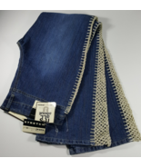 (Y24B4) VTG Youniquejeans Crotchet Sides &amp; Flare Women Junior Blue Jeans... - £195.91 GBP