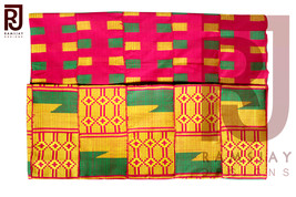  Handwoven Kente Cloth Asante Kente African Art Ghana Kente Fabric 6 yards - £163.49 GBP