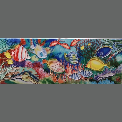 Reef Life  Beautifully Crafted Ceramic Art Tile - $48.00