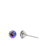 6mm Iridescent Paradise Shine Swarovski Stud Earrings, Rainbow Crystal S... - $18.00