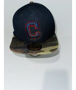 New Era 59Fifty Cleveland Indians Mens Navy Camo Embroidered Baseball Fi... - £19.45 GBP