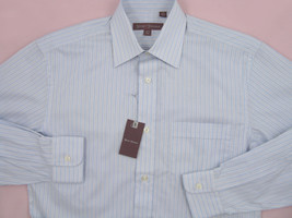 NEW $195 Hickey Freeman Dress Shirt! 17 X Long (38)  White, Blue &amp; Black... - £62.94 GBP