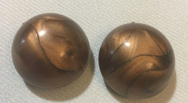 Vintage Mid Century Faux Wood Grain Clip On Earrings - $6.00