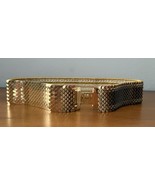 Vintage 70s Gold Metal Fish Scale Wide Stretch Belt No Buckle 24” Flat u... - $508.33 MXN