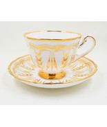 Royal Chelsea Bone China Teacup and Saucer Hand Decorated Gold Scallop D... - £39.49 GBP