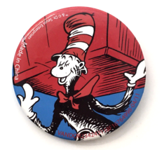 Dr. Seuss The Cat in the Hat Pin 1.75&quot; Pinback Button Rare Red and Blue - $12.00