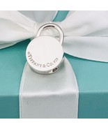 Tiffany &amp; Co Sterling Silver Round Blank Padlock Lock Charm Engravable - £149.20 GBP