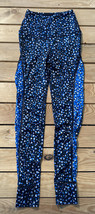 Beyond Yoga Women’s High Waist Leggings Size S Black Blue Polka Dots E4 - £30.86 GBP