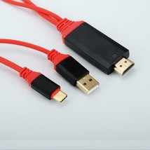 Type-C (USB-C 3.1) to HDMI HDTV TV Adapter USB Cable 1080P - Red &amp; Black - $479.42 MXN