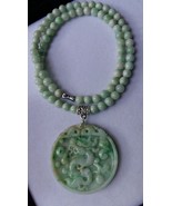 NATURAL jadeite jade pendent with bead necklace. Type (Grade)A, NO treatment. - $852.74 CAD