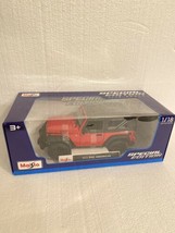 2014 Jeep Wrangler ~ Red ~ 1:18 Metal Die Cast ~ Maisto - £46.70 GBP