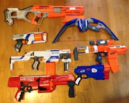 Nerf Strike Elite Gun Lot of 7 Includes Stryfe Retaliator Accustike Alphahawk - £115.32 GBP