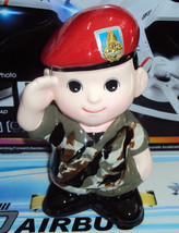 Commando Men Soldier Royal Thai Air Force Piggy Bank is made of plaster - £12.58 GBP