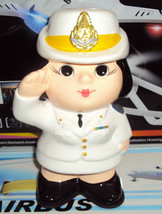 Royal Thai Air Force Soldier women Piggy Bank is made of plaster - $15.74
