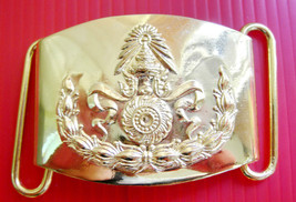 Gold color Royal Thai Army belt buckle Soldier - $27.84