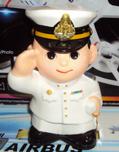 Royal Thai Air Force Soldier White men Piggy Bank is made of plaster - $15.74