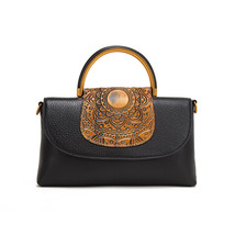Vintage Women Bag Genuine Leather Shoulder Bags For Women Handmade Embossed Smal - £78.14 GBP