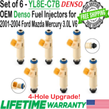 OEM Denso 4Hole Upgrade 6Pcs Fuel Injectors for 2001-2004 Mazda Tribute 3.0L V6 - $108.89