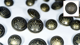Set of Die Cast Metal Blazer Buttons CROWN-AG Bronze Colour 3L/7S ø20mm, ø15mm - £14.36 GBP